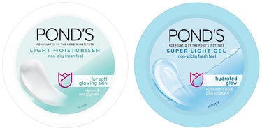 POND's Light Face Moisturizer 200 ml, Daily Lightweight Non-Oily Cream with Vitamin E for Soft Glowing Skin, SPF 15 & POND's Super Light Gel Oil Free Face Moisturizer 49g